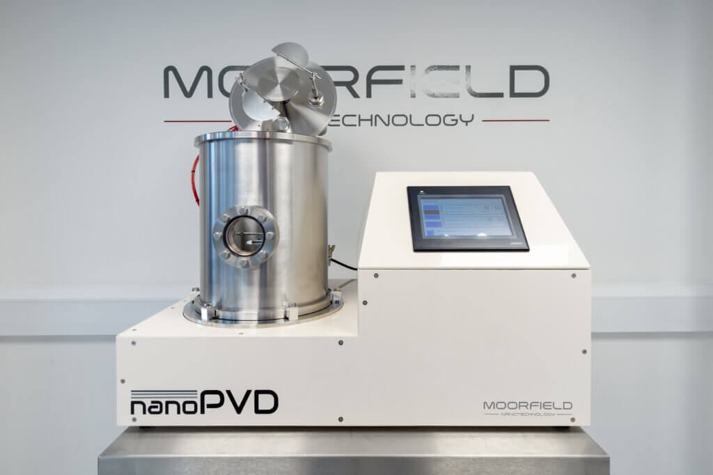 Benchtop PVD thin film deposition system for thermal evaporation front view.