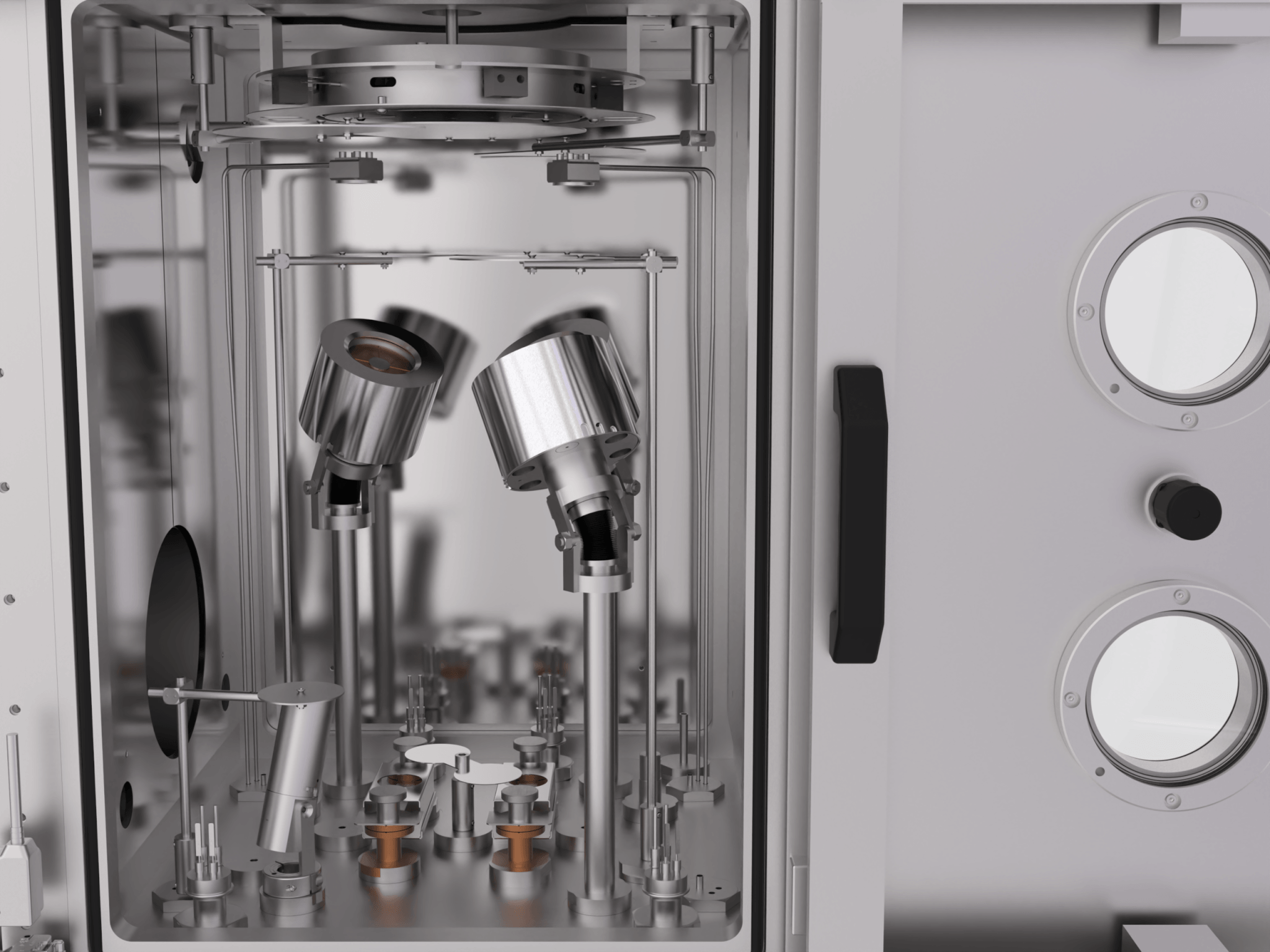 MiniLab090 three magnetrons with two high temperature and one low temperature thermal evaporation sources