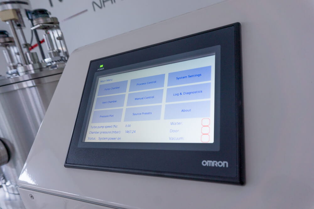 nanoPVD touchscreen control interface